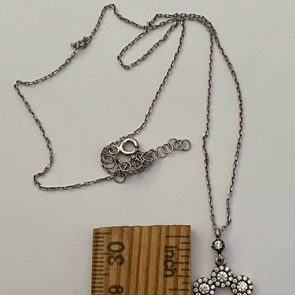 925 Silver flower necklace cubic zirconia stones - Picture 3 of 3